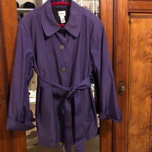 Chico’s purple short light coat, size 2